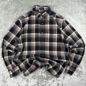 Pendleton Mason Mens Large Flannel Button Up Casual Shirt Plaid Size Medium